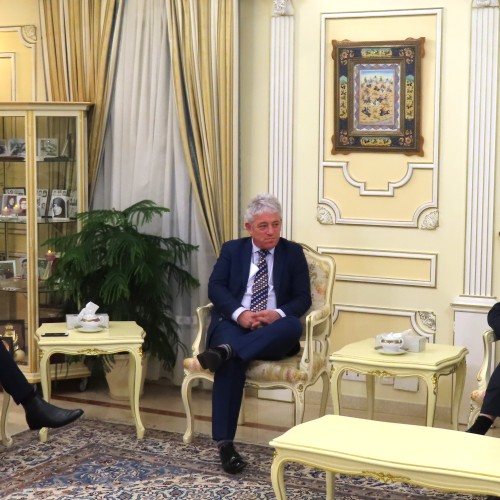 Meeting with Former Prime Ministers of Belgium and Sweden, and the former Speaker of the British Parliament