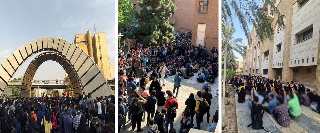 Courageous students rose up today in dozens of universities across Iran 