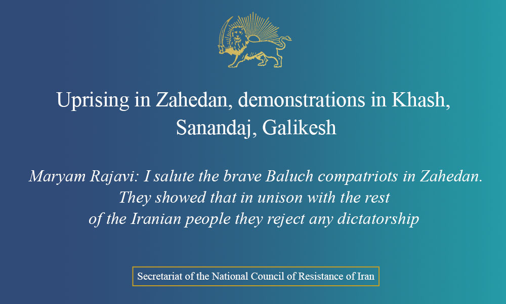 Uprising in Zahedan, demonstrations in Khash, Sanandaj, Galikesh