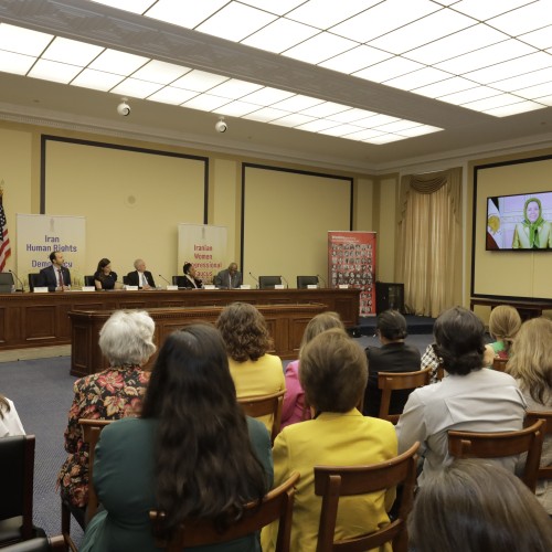 Maryam Rajavi addresses a hearing at the U.S. Congress sponsored by the Iranian Women Congressional Caucus and the Human Rights and Democracy in Iran Caucus – May 18, 2023