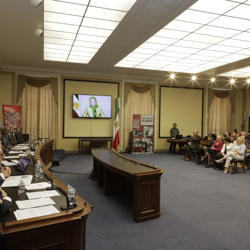 Maryam Rajavi addresses a hearing at the U.S. Congress sponsored by the Iranian Women Congressional Caucus and the Human Rights and Democracy in Iran Caucus – May 18, 2023