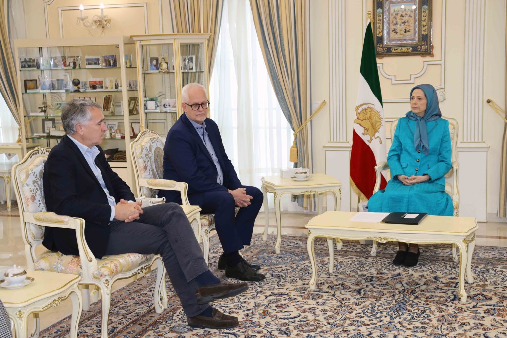 Maryam Rajavi meets MEPs Petras Austrevicius and Petri Sarvamaa