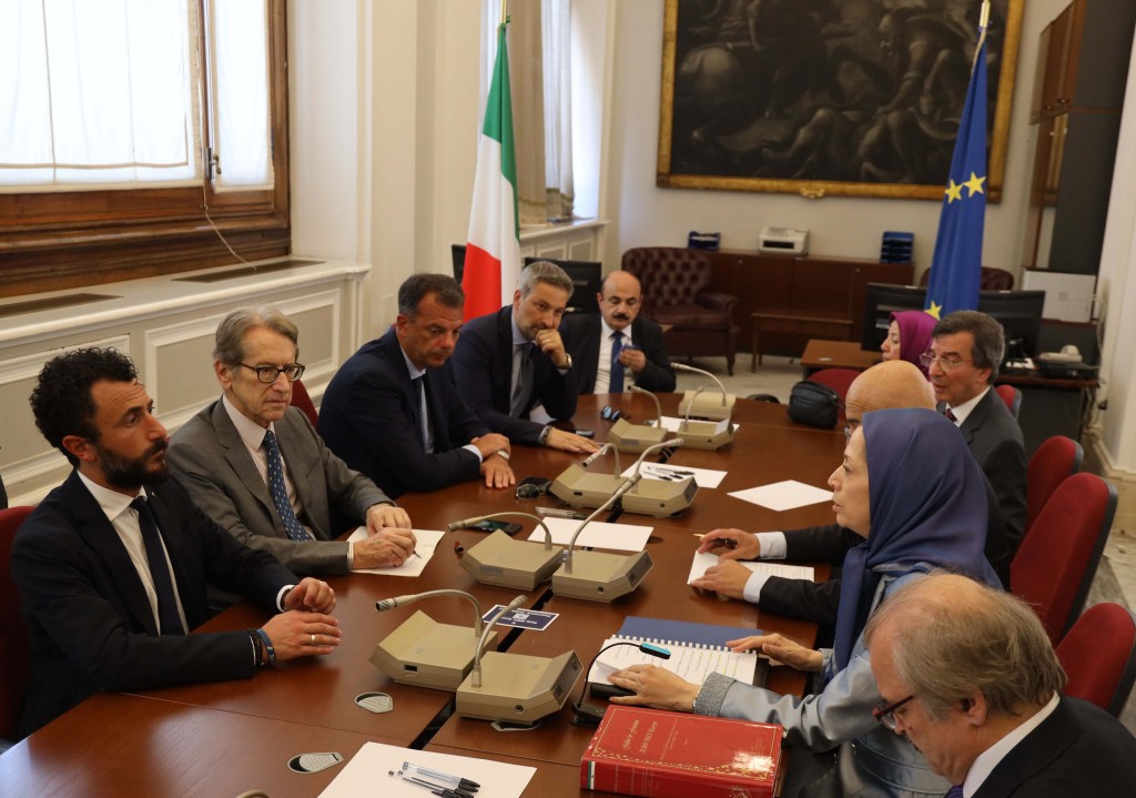 Maryam Rajavi attends the hearing of the Italian Parliament’s Foreign Affairs Committee