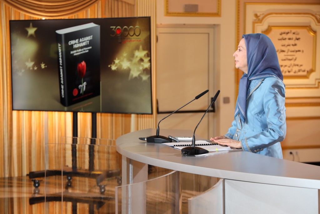 Maryam Rajavi’s speech at the conference, entitled “Four Decades of Crime against Humanity and Impunity from Punishment,” on the 35th anniversary of the 1988 massacre