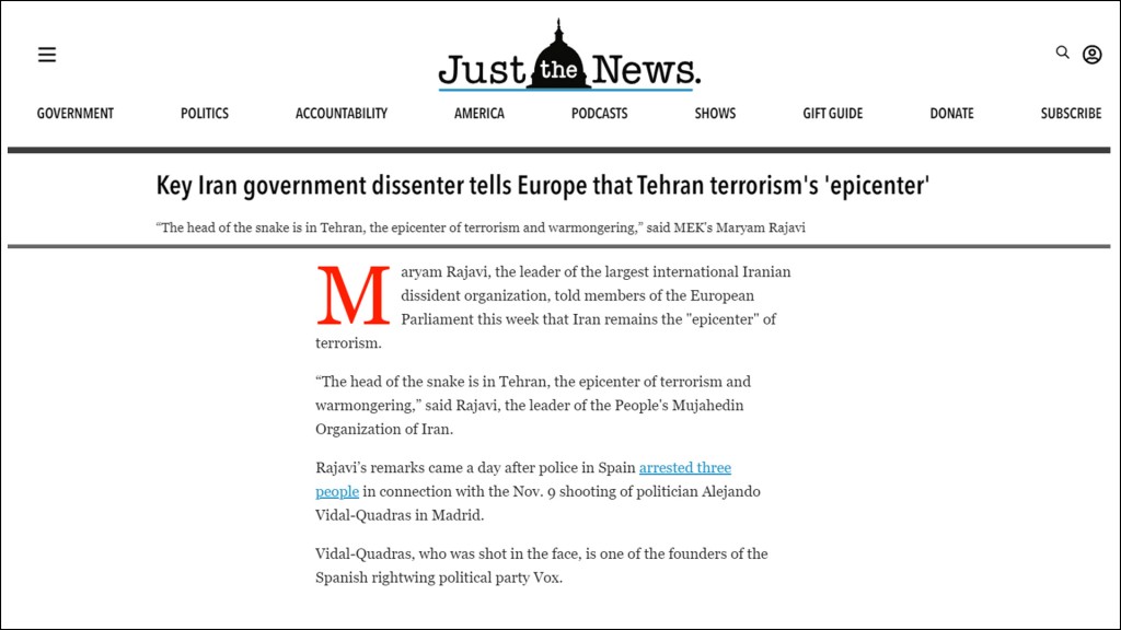 Key Iran government dissenter tells Europe that Tehran terrorism’s ‘epicenter’