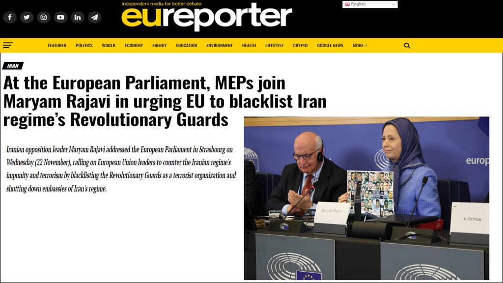 At the European Parliament, MEPs join Maryam Rajavi in urging EU to blacklist Iran regime’s Revolutionary Guards