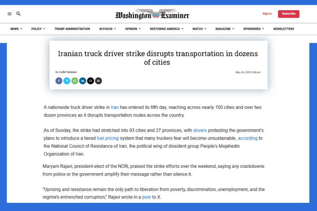 Iranian truck driver strike disrupts transportation in dozens of cities