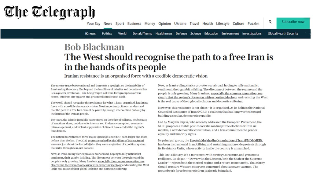 The West should recognise the path to a free Iran is in the hands of its people