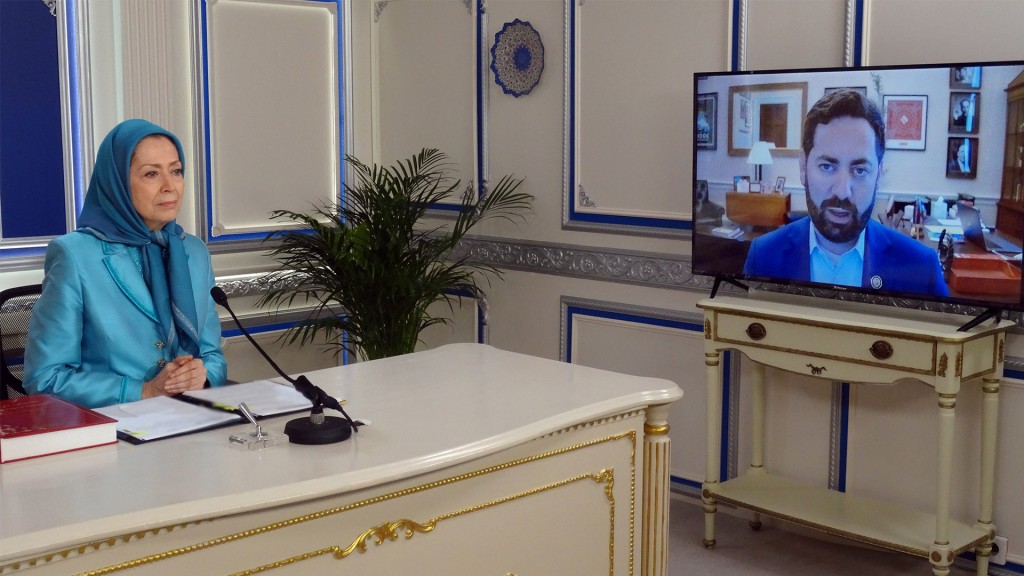 Maryam Rajavi Holds Talks with U.S. Congressman Mike Lawler, Head of the Subcommittee on the Middle East and North Africa
