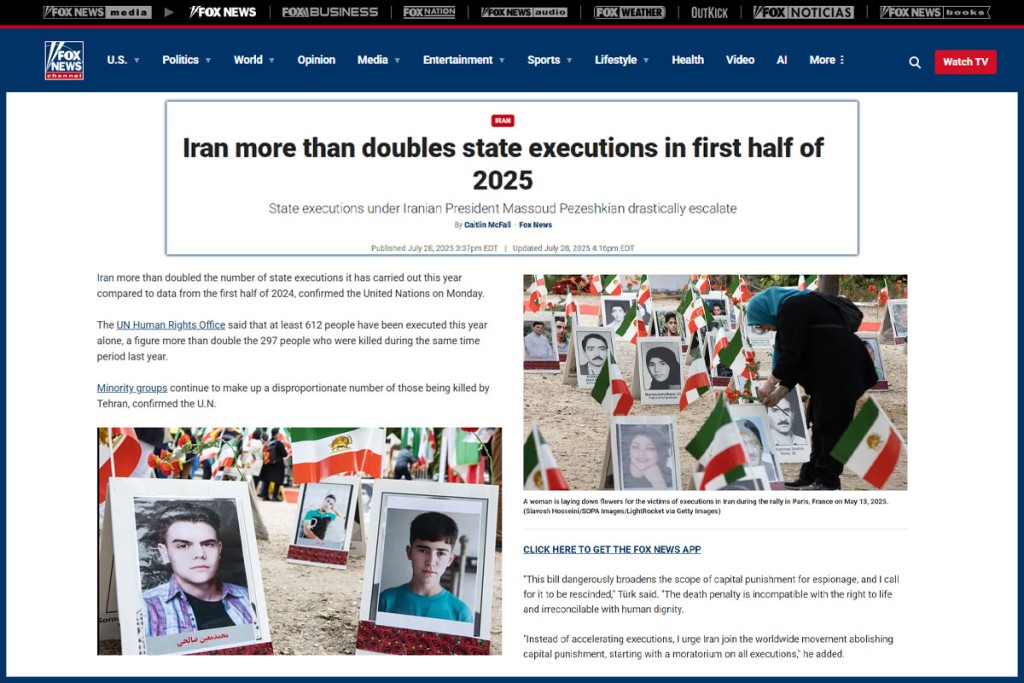 Iran more than doubles state executions in first half of 2025