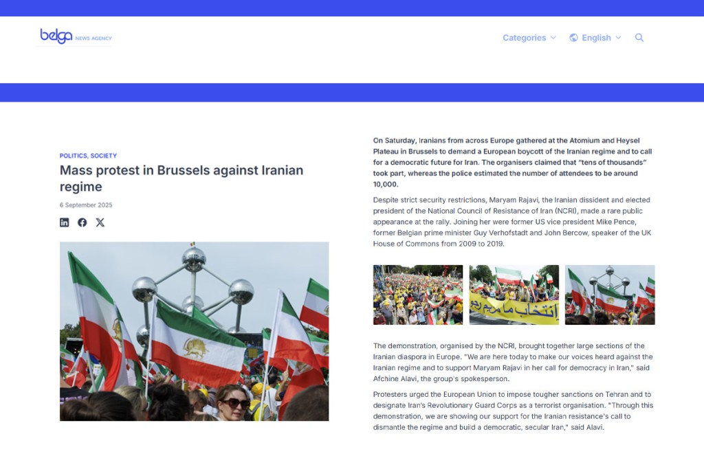 Mass protest in Brussels against Iranian regime