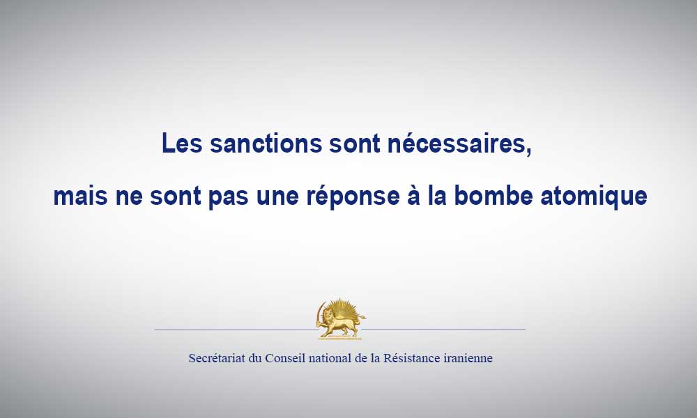 Les sanctions sont nécessaires, mais ne sont pas une réponse à la bombe atomique