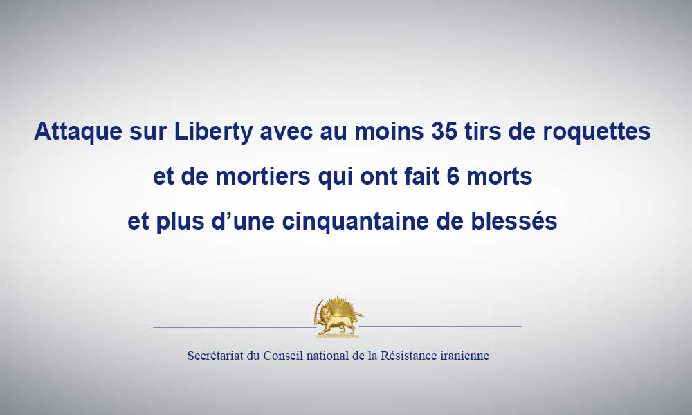 Attaque sur Liberty avec au moins 35 tirs de roquettes et de mortiers qui ont fait 6 morts et plus d’une cinquantaine de blessés