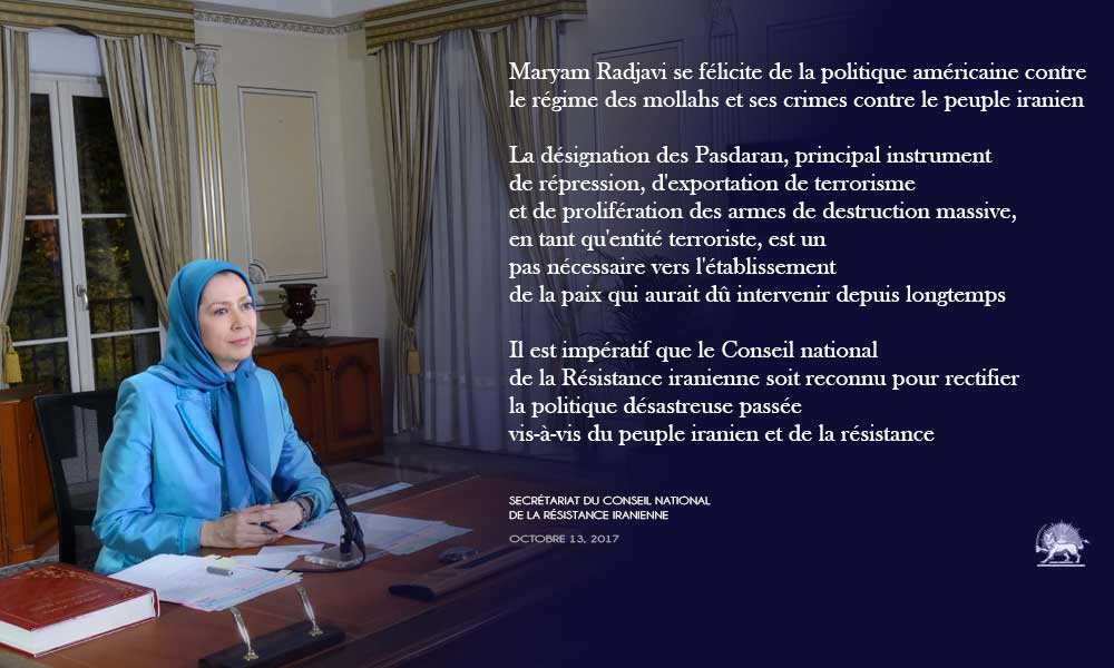 Maryam Radjavi se félicite de la politique américaine contre le régime des mollahs et ses crimes contre le peuple iranien