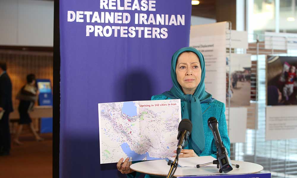 Maryam Radjavi à une conférence de presse au Conseil de l’Europe : il faut libérer d’urgence les manifestants arrêtés en Iran