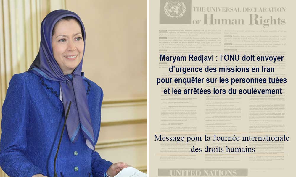 Maryam Radjavi : l’ONU doit envoyer d’urgence des missions en Iran pour enquêter sur les personnes tuées et les arrêtées lors du soulèvement