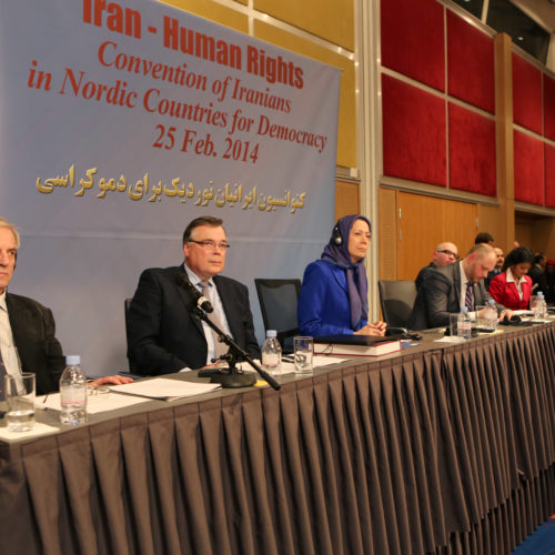 Maryam Rajavi at the gathering of 60 Iranian associations from Sweden, Norway, Denmark and Finland in Oslo- 25 February 2014