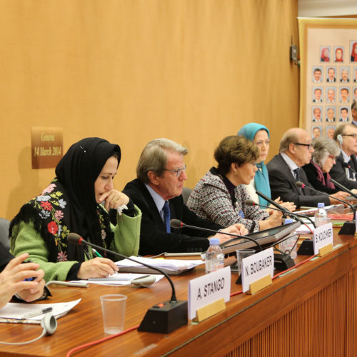 Maryam Rajavi at the United Nations Headquarters in Geneva on March 14, 2014
