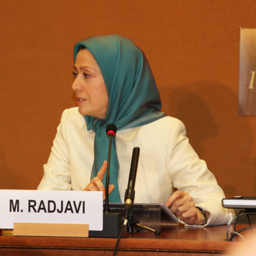 Maryam Rajavi at the United Nations Headquarters in Geneva on March 14, 2014