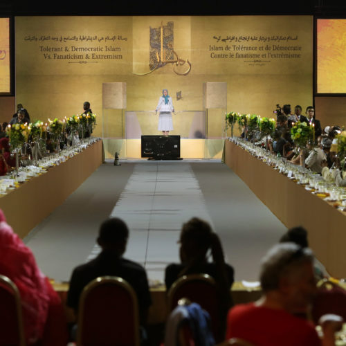 Maryam Rajavi Iran’s opposition Leader addresses dignitaries from Arab and Islamic countries and representatives of Muslim communities in France in a major Ramadan conference in Paris on 3 July 2015 -14