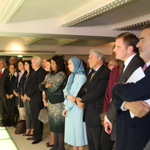 Maryam Rajavi and personalities gathered at the conference of 10 October 2015