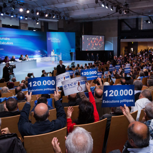 Maryam Rajavi and personalities gathered at the conference of 10 October 2015