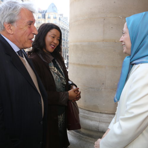 Maryam Rajavi and personalities gathered at the conference of 10 October 2015