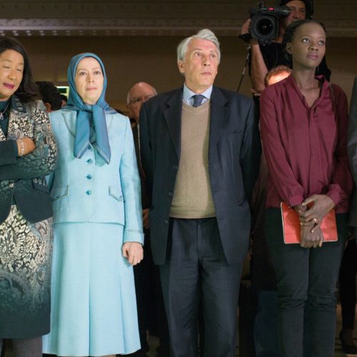 Maryam Rajavi and personalities gathered at the conference of 10 October 2015