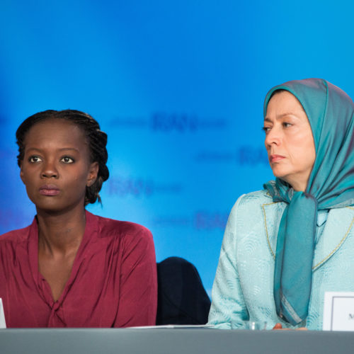 Maryam Rajavi and personalities gathered at the conference of 10 October 2015