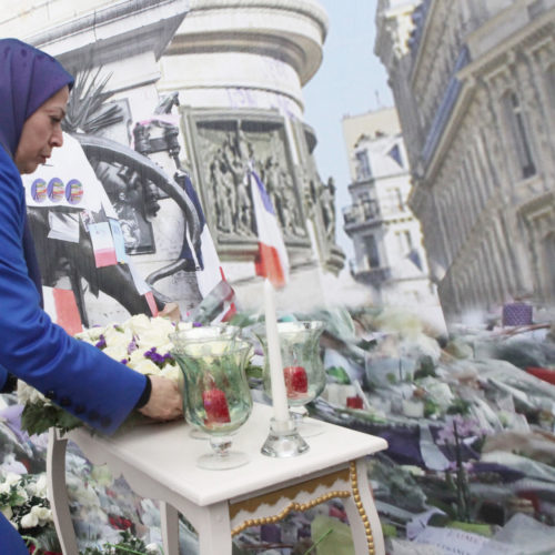 Gathering at NCRI Headquarters in solidarity with the people of France Maryam Rajavi calls on all Muslims to unite against terrorism and extremism under the name of Islam