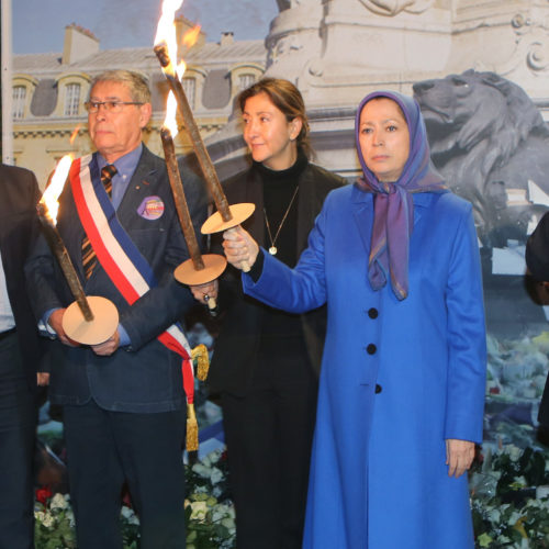 Gathering at NCRI Headquarters in solidarity with the people of France Maryam Rajavi calls on all Muslims to unite against terrorism and extremism under the name of Islam