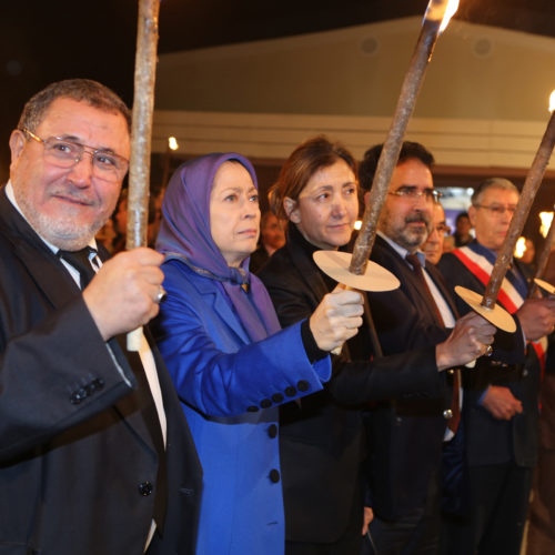 Gathering at NCRI Headquarters in solidarity with the people of France Maryam Rajavi calls on all Muslims to unite against terrorism and extremism under the name of Islam