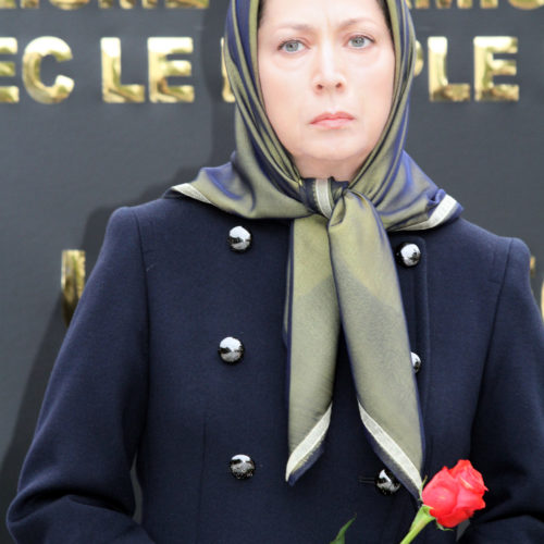 Maryam Rajavi at memorial ceremony for the victims of Paris attacks, Auvers-sur-Oise, November 16, 2015