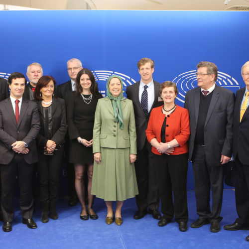 Maryam Rajavi in a meeting at the European Parliament. Brussels - March 2, 2016