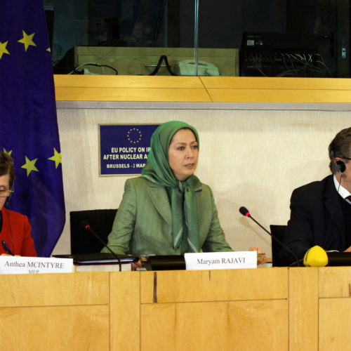 Maryam Rajavi in a meeting at the European Parliament. Brussels - March 2, 2016