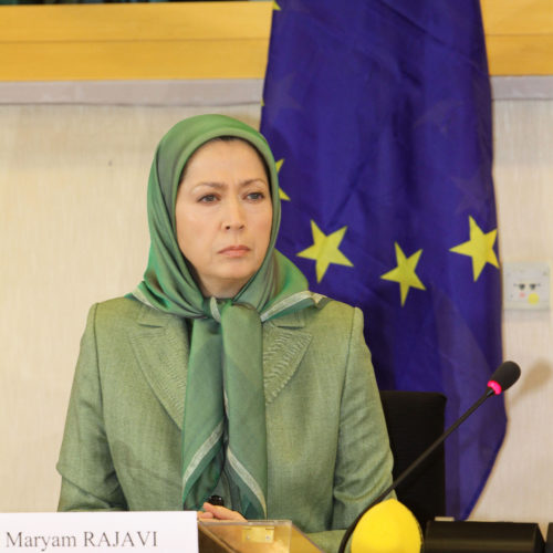 Maryam Rajavi in a meeting at the European Parliament. Brussels - March 2, 2016