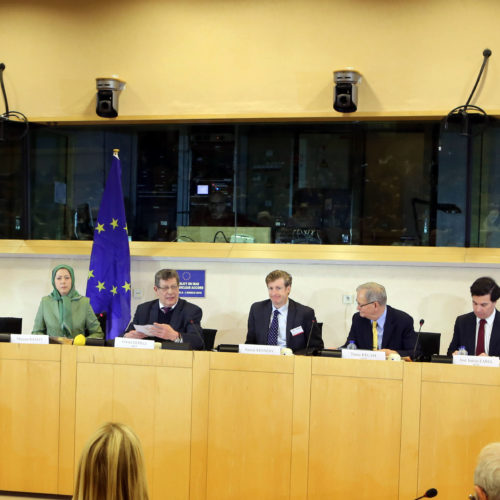 Maryam Rajavi in a meeting at the European Parliament. Brussels - March 2, 2016