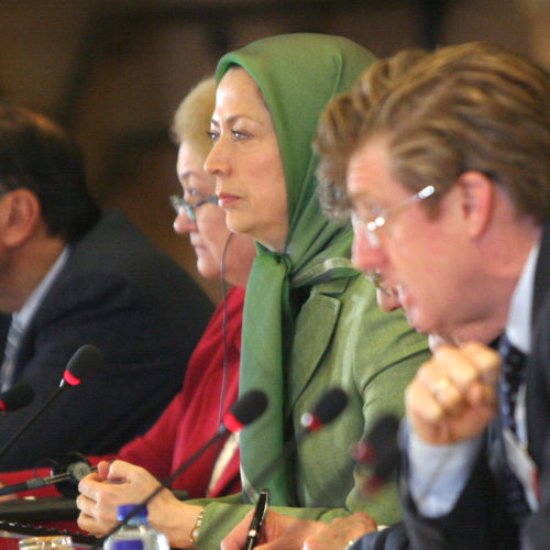 Maryam Rajavi in a meeting at the European Parliament. Brussels - March 2, 2016