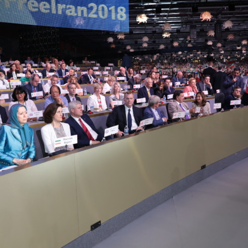 Alongside dignitaries and parliamentarians from various countries in the “Free Iran – The Alternative” gathering - Villepinte, June 30, 2018