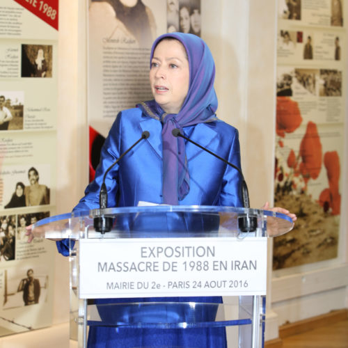Message et visite de Maryam Radjavi à l’exposition à la mairie de 2eme arrondissement de Paris- Le 24 aout 2016