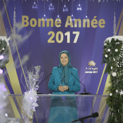 Maryam Rajavi at the New Year celebration with elected representatives in France and French supporters of the Iranian Resistance