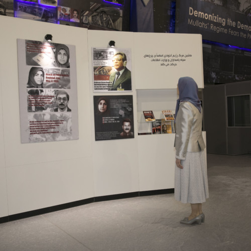 Visiting the exhibition of the Iranian people’s 120 years of struggle for freedom – standing by the images of martyrs of the Iranian Resistance killed in terrorist operations by the clerical regime - July 12, 2019