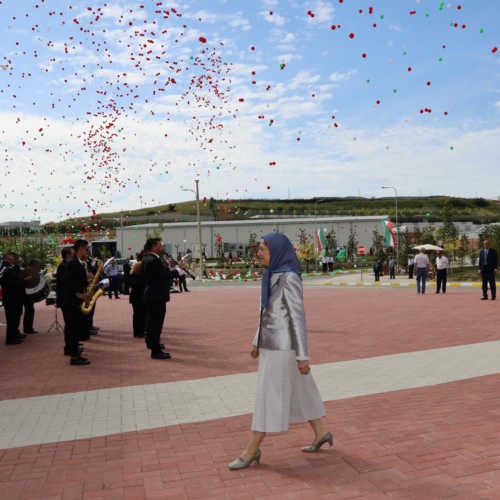 Maryam Rajavi  at the exhibition of the Iranian people’s 120 years of struggle for freedom- July 12, 2019