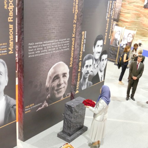 Maryam Rajavi  at the exhibition of the Iranian people’s 120 years of struggle for freedom- July 12, 2019