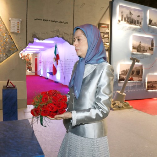 Maryam Rajavi  at the exhibition of the Iranian people’s 120 years of struggle for freedom- July 12, 2019