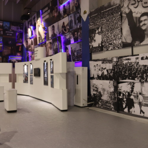 Maryam Rajavi  at the exhibition of the Iranian people’s 120 years of struggle for freedom- July 12, 2019