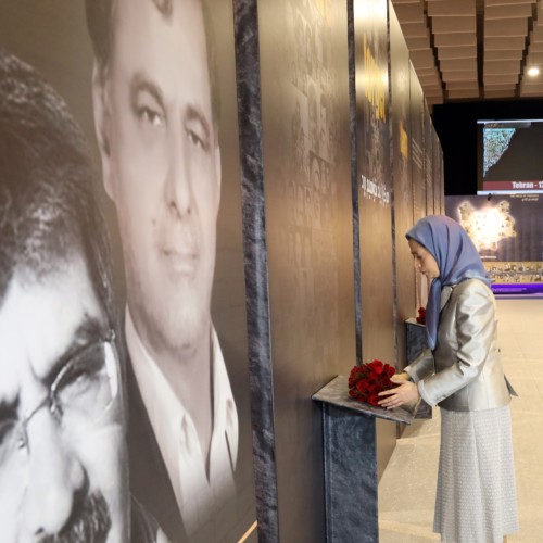 Maryam Rajavi  at the exhibition of the Iranian people’s 120 years of struggle for freedom- July 12, 2019