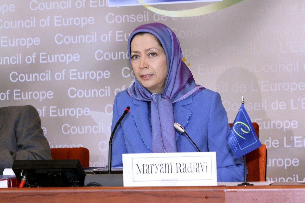 Maryam Radjavi à la conférence à l’assemblée parlementaire du Conseil de l’Europe à Strasbourg