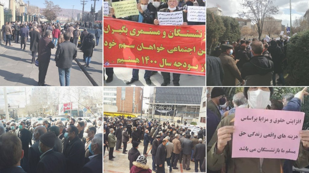 Iran : Les retraités manifestent pour la sixième semaine dans 26 villes de 21 provinces