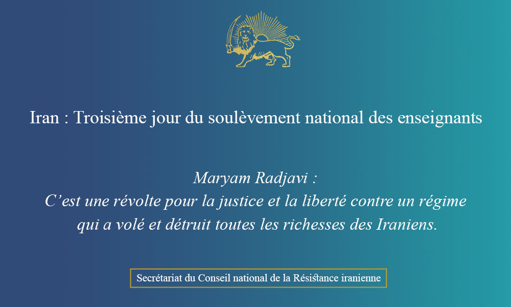 Iran : Troisième jour du soulèvement national des enseignants